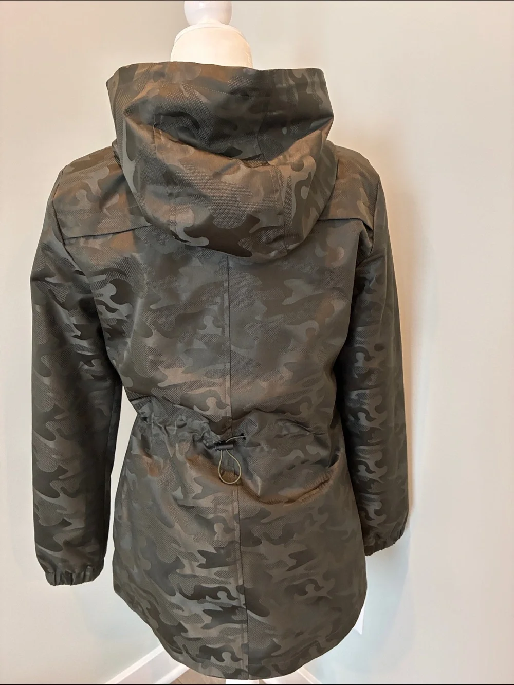 Michael Kors Olive Green Camo Hooded Utility Jacket